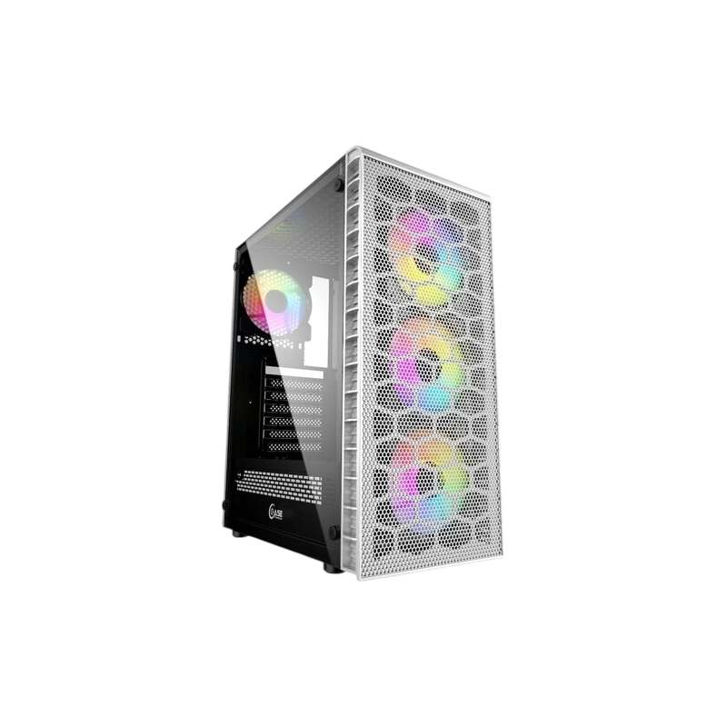 Компьютерный корпус Powercase Mistral MESH Z4С TG LED White (CMIZ4CW-L4)