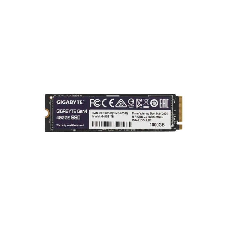 Твердотельный накопитель Gigabyte 1000 Gb Gen4 4000E (G440E1TB) BOX