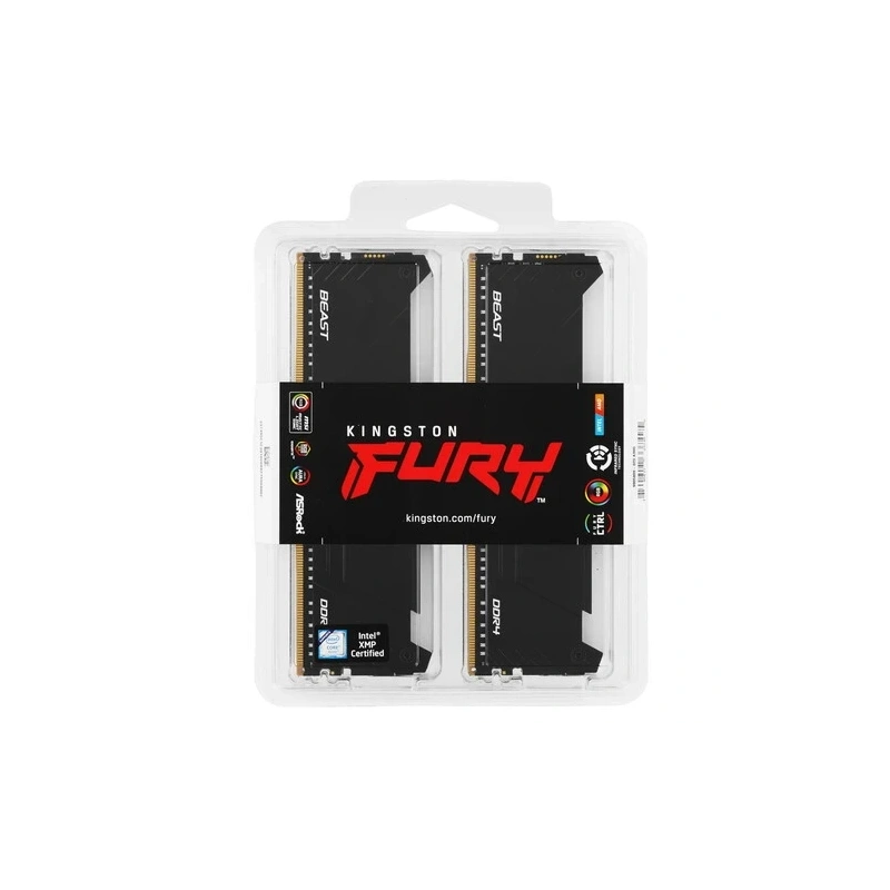 Оперативная память 64 Gb 3200 MHz Kingston FURY Beast Black (KF432C16BB2AK4/64)