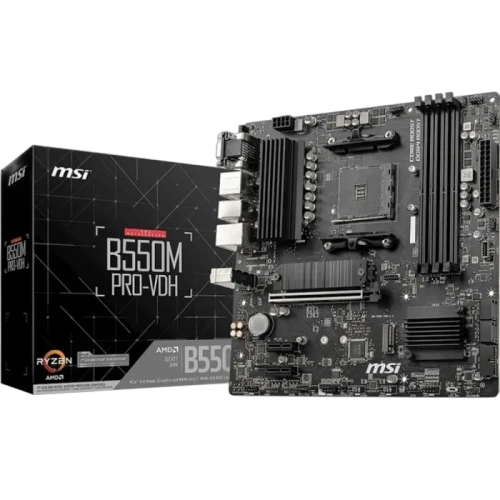 Материнская плата MSI B550M PRO-VDH 2 x кабель SATA, документация, задняя планка
