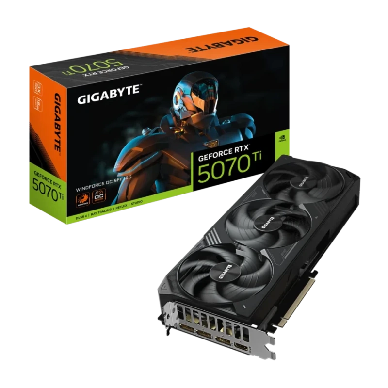Видеокарта Gigabyte (GV-N507TWF3OC-16GD) GeForce RTX 5070 Ti 16GB WINDFORCE SFF OC