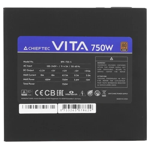 Блок питания Chieftec 750W Vita Black (BPX-750S)