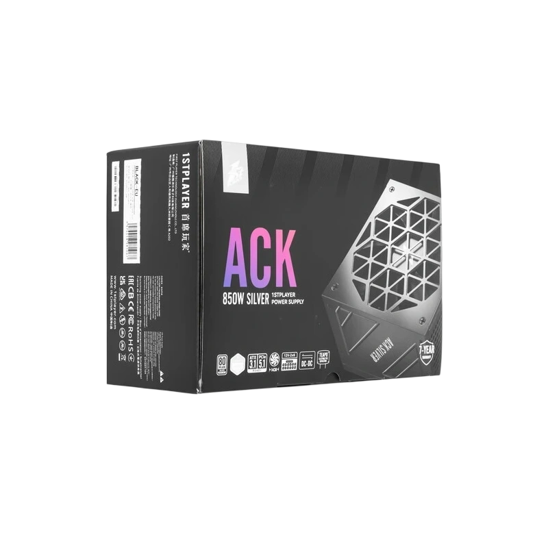 Блок питания 1STPLAYER 850W ACK SILVER Black (HA-850BA7-BK) 16 Pin (PCIe 5.0 Connector Cable Details)