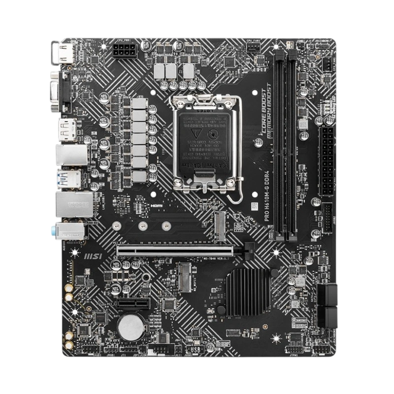 Материнская плата MSI PRO H610M-G DDR4 2 x кабель SATA, диск с ПО, документация, задняя планка