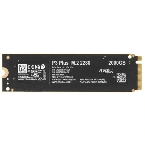 Твердотельный накопитель CRUCIAL 2000 Gb (CT2000P3PSSD8) BOX