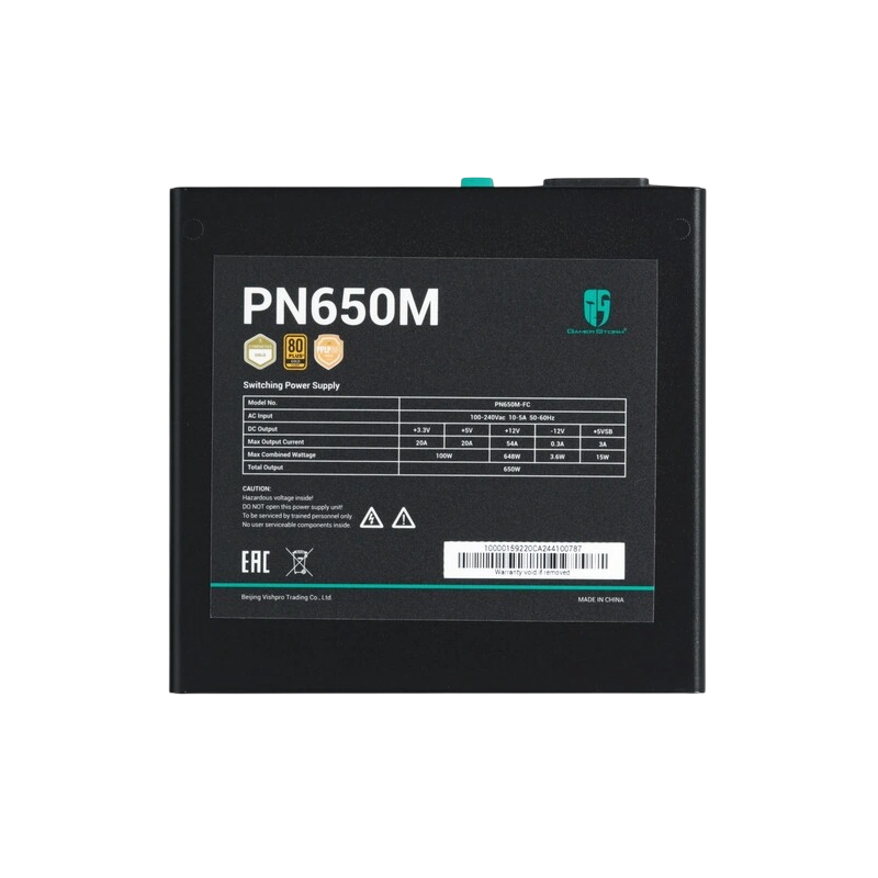 Блок питания Deepcool 650W PN650M (R-PN650M-FC0B-EU) 16 Pin (PCIe 5.0 Connector Cable Details) документация, комплект кабелей, комплект крепежа