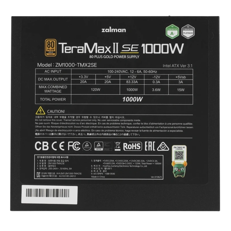 Блок питания Zalman 1000W ZM1000-TMX2SE