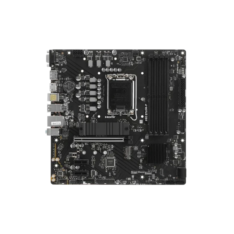 Материнская плата MSI PRO B760M-P документация, задняя планка, кабель SATA, крепеж для разъема M.2