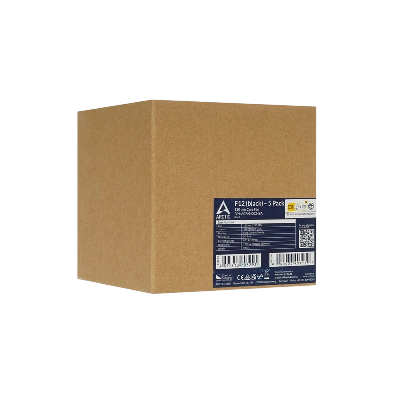 Комплект вентиляторов для корпуса Arctic Cooling F12 Value pack Black (ACFAN00248A)