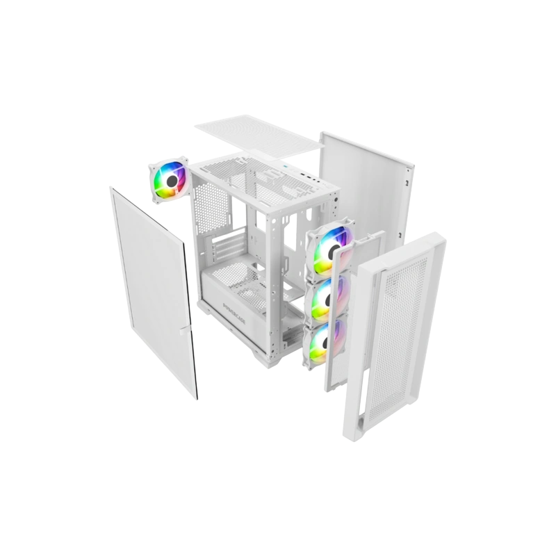 Компьютерный корпус Powercase ALISIO Micro X4W V2 TG ARGB White (CAMCXW-A4)