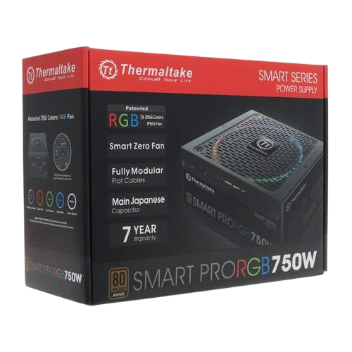 Блок питания Thermaltake 750W SMART PRO RGB (PS-SPR-0750FPCBEU-R) документация, кабельные стяжки, комплект кабелей, комплект крепежа
