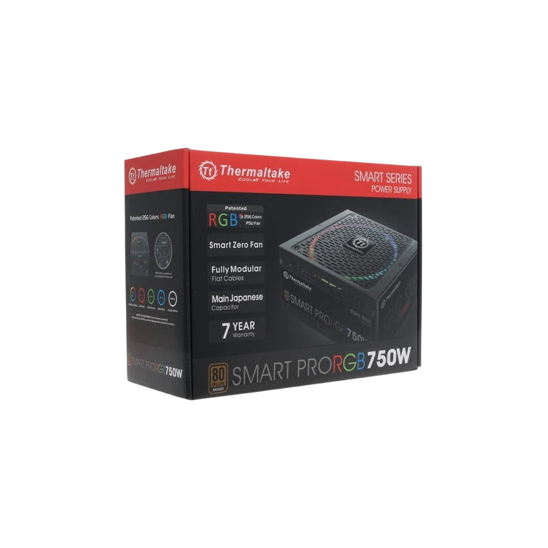 Блок питания Thermaltake 750W SMART PRO RGB (PS-SPR-0750FPCBEU-R) документация, кабельные стяжки, комплект кабелей, комплект крепежа