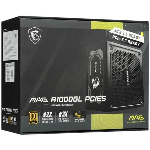 Блок питания MSI 1000W MAG A1000GL PCIE5 (306-7ZP9B11-CE0) 16 Pin (PCIe 5.0 Connector Cable Details)