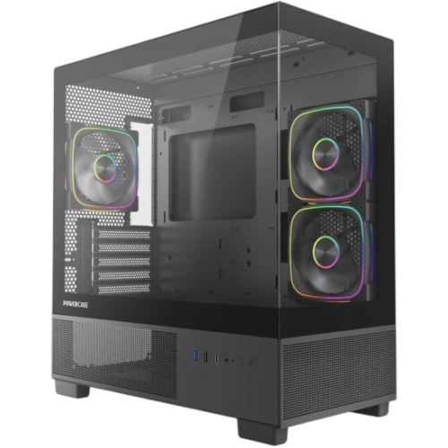 Компьютерный корпус Powercase Vision Micro S4B TG ARGB Black (VMMSHB-A3)