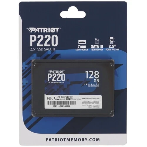 Твердотельный накопитель Patriot 128 Gb P220 (P220S128G25) BOX