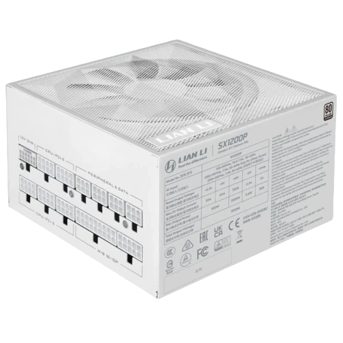 Блок питания Lian Li 1200W SX1200P White (G9P.SX1200P.W000.RU) 16 Pin (PCIe 5.1 Connector Cable Details) кабельные стяжки, комплект кабелей, комплект крепежа
