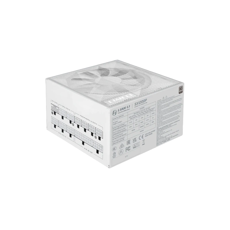 Блок питания Lian Li 1200W SX1200P White (G9P.SX1200P.W000.RU) 16 Pin (PCIe 5.1 Connector Cable Details) кабельные стяжки, комплект кабелей, комплект крепежа