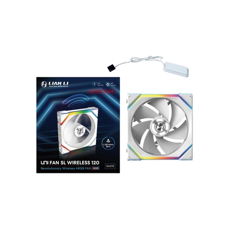 Вентилятор для корпуса Lian Li UNI FAN SL WIRELESS 120 Reverse Blade ARGB White 12RSL1W1W (G99.12RSL1W1W.R0)