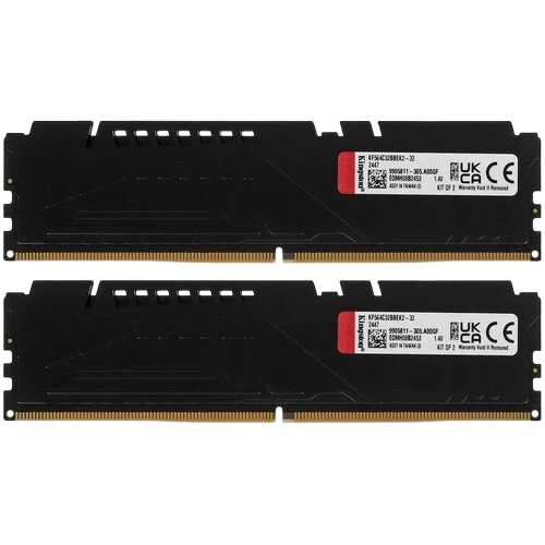Оперативная память 32 Gb 6400 MHz Kingston FURY Beast Black KF564C32BBEK2-32