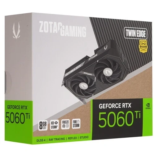 Видеокарта ZOTAC (ZT-B50610E-10M) GeForce RTX 5060 Ti 8GB Twin Edge