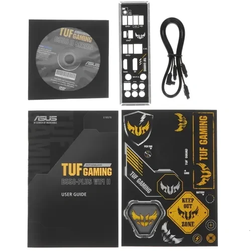 Материнская плата ASUS TUF GAMING B550-PLUS WIFI II 2 x кабель SATA, антенна Wi-Fi, диск с ПО, документация