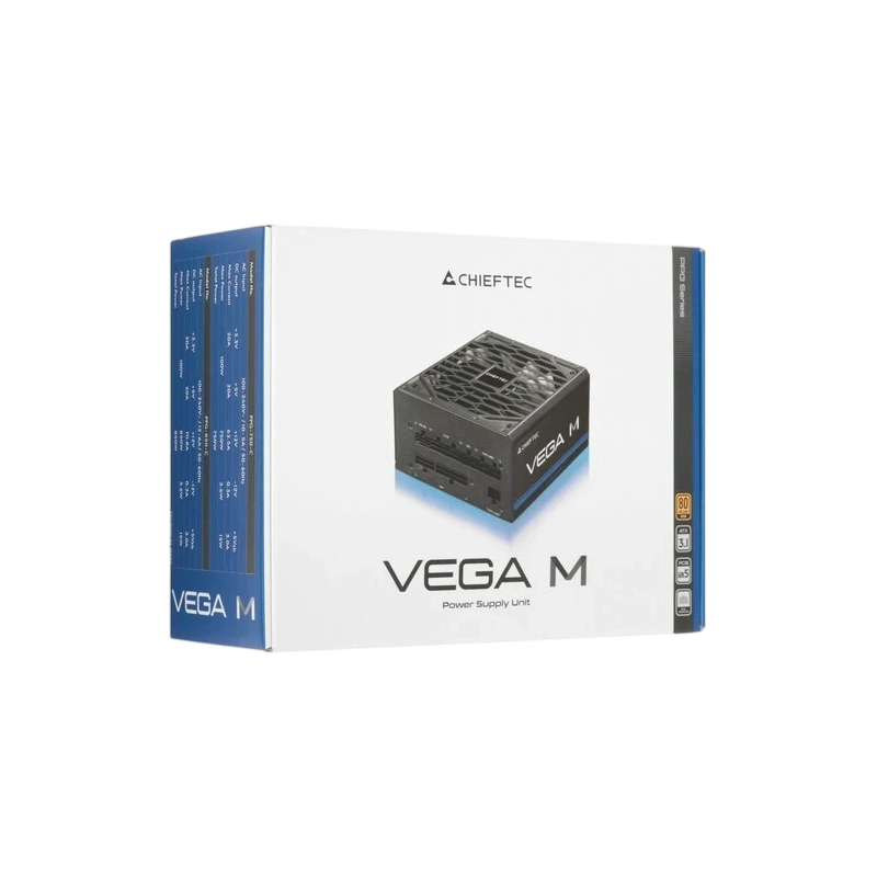Блок питания Chieftec 750W Vega M (PPG-750-C) 16 Pin (PCIe 5.0 Connector Cable Details) документация, комплект кабелей, комплект крепежа