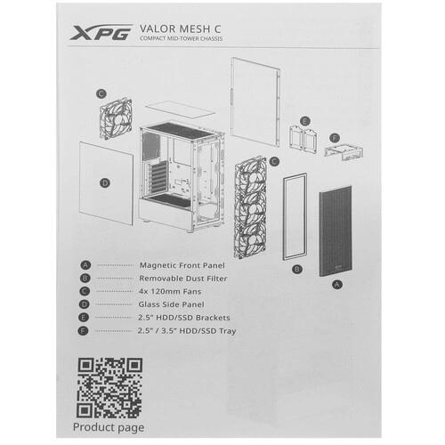 Компьютерный корпус ADATA XPG VALOR White (VALORMESHC4VA-WHCWW) документация
