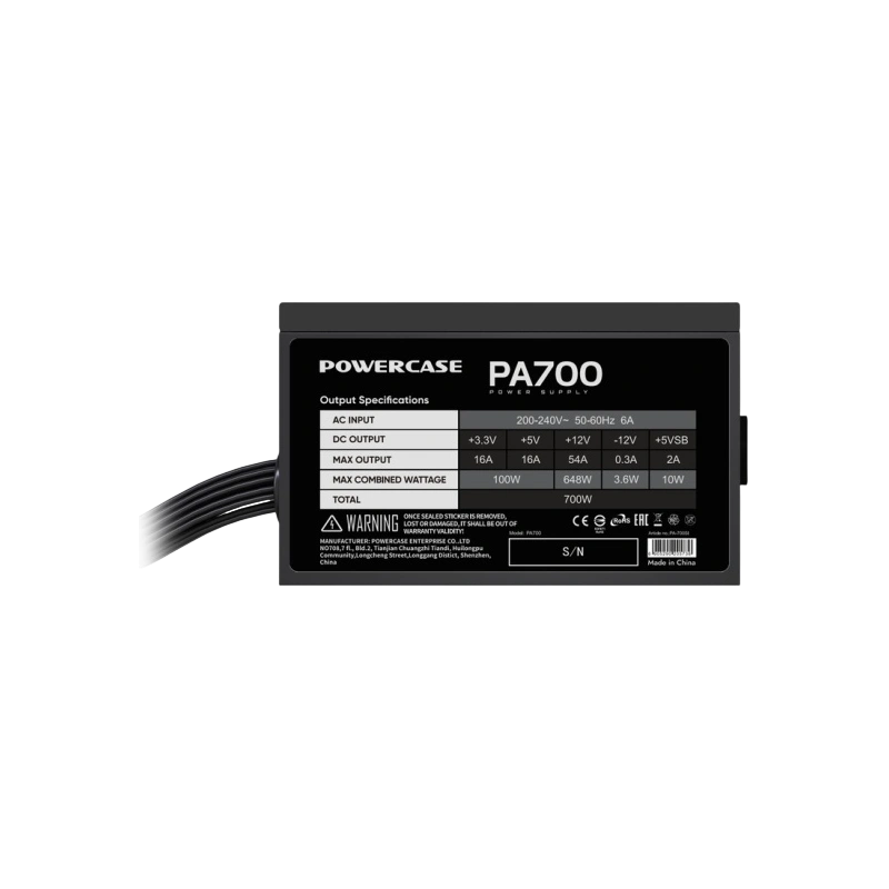 Блок питания Powercase 700W PA700 Black (PA-700SI)