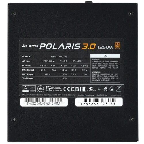 Блок питания Chieftec 1250W POLARIS 3.0 (PPS-1250FC-A3) (PCIe 5.0 Connector Cable Details)
