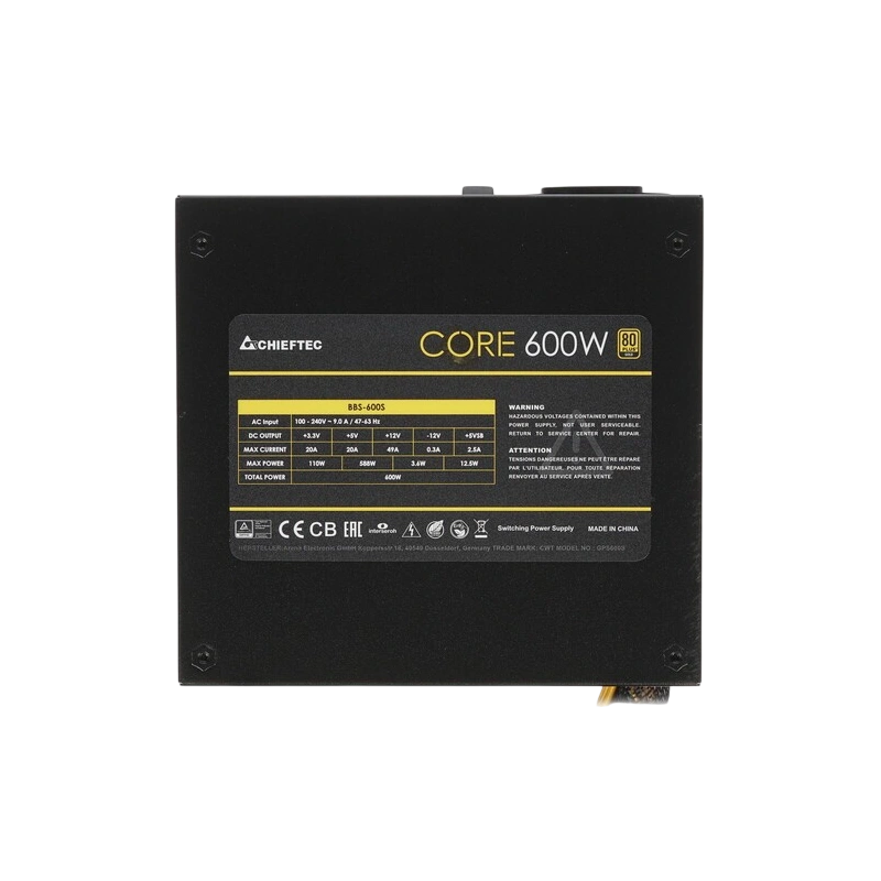 Блок питания Chieftec 600W CORE (BBS-600S)