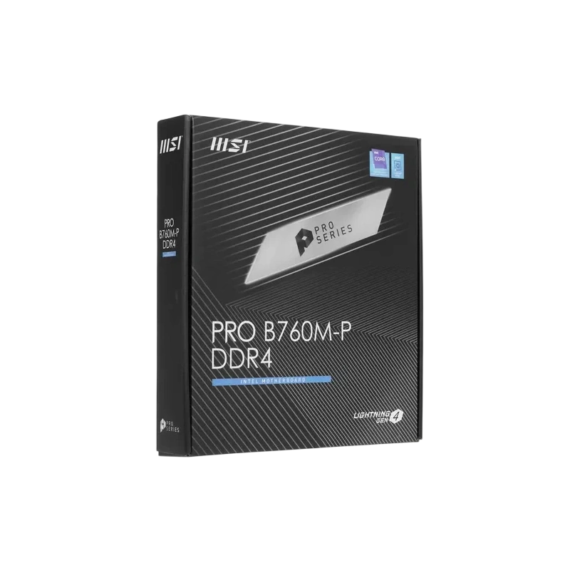 Материнская плата MSI PRO B760M-P DDR4 документация, задняя планка, кабель SATA, крепеж для разъема M.2
