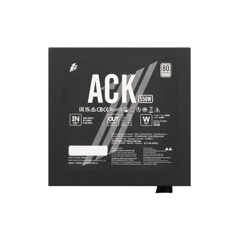 Блок питания 1STPLAYER 550W ACK Black (HA-550AC1)