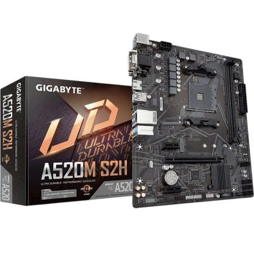 Материнская плата Gigabyte A520M S2H x кабель SATA, диск с ПО, документация, задняя планка
