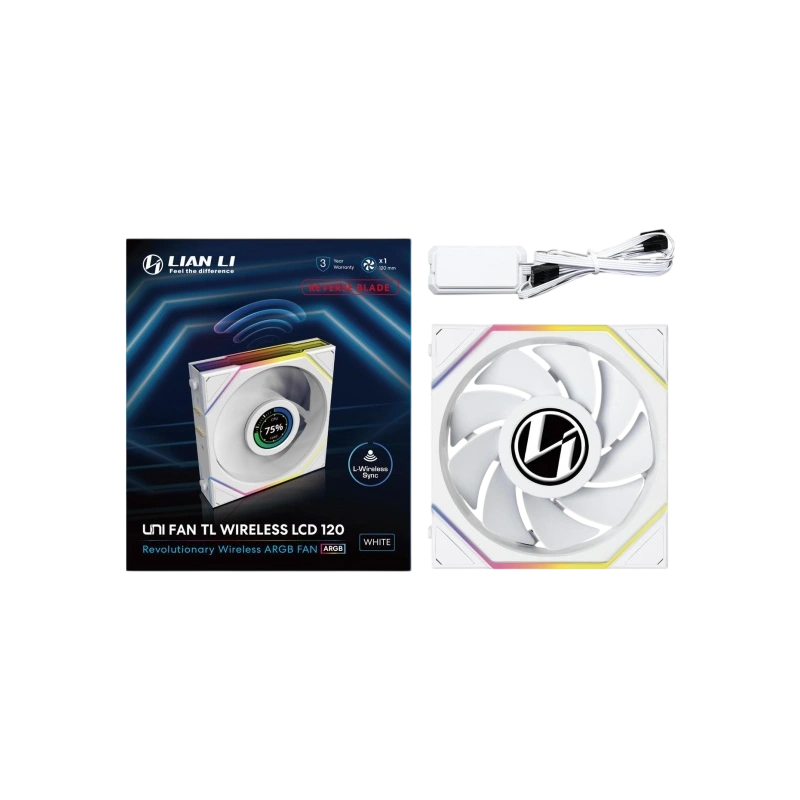Вентилятор для корпуса Lian Li UNI FAN TL WIRELESS LCD 120 Reverse Blade 12RTLLCD1W1W ARGB White (G99.12RTLLCD1W1W.R0)