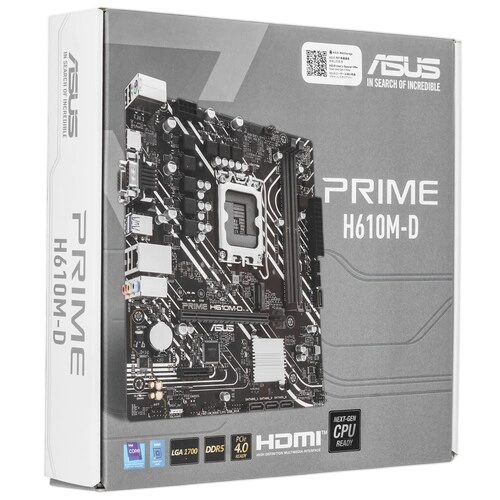Материнская плата ASUS PRIME H610M-D (90MB1G80-M0EAY0) 2 x кабель SATA, документация, задняя планка