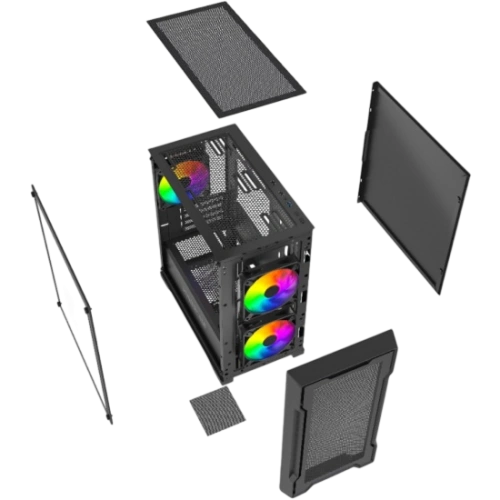 Компьютерный корпус Powercase Mistral Micro X3B ARGB Black (CMMXB-A3)