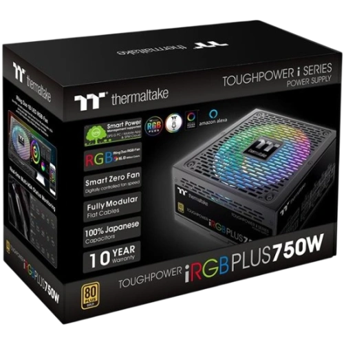 Блок питания Thermaltake 750W TOUGHPOWER PLUS iRGB (PS-TPI-0750F3FDGE-1) документация, комплект кабелей, комплект крепежа