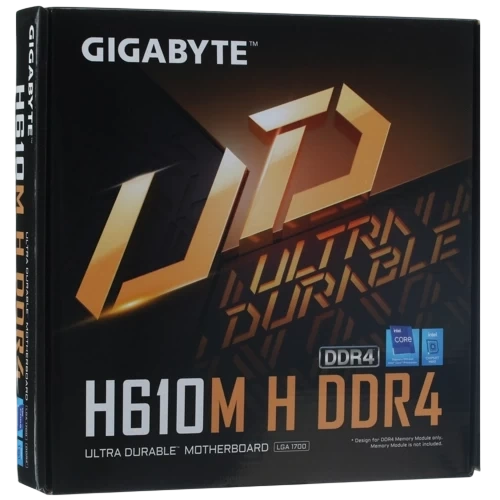 Материнская плата Gigabyte H610M H DDR4 2 x кабель SATA, диск с ПО, документация, задняя планка