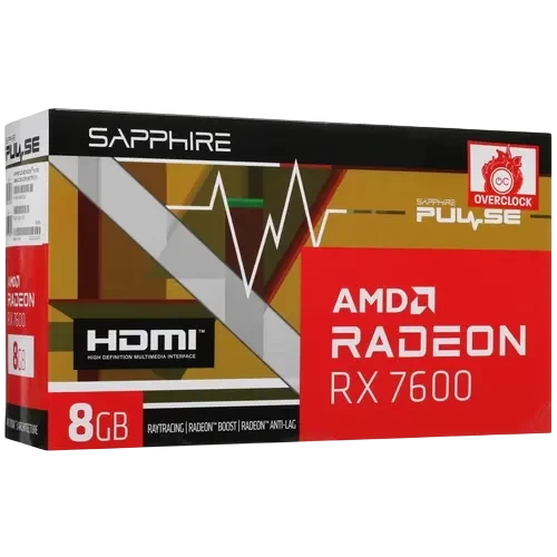 Видеокарта Sapphire (11324-01-20G) Radeon RX 7600 8GB PULSE