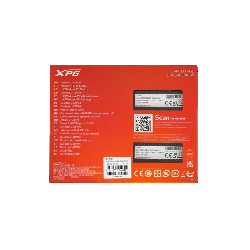 Оперативная память 64 Gb 6000 MHz ADATA XPG LANCER RGB Black (AX5U6000C3032G-DCLARBK)