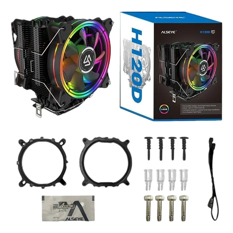 Кулер для процессора ALSEYE H120D V2 TDP 200W RGB, RTL
