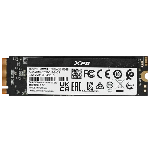 Твердотельный накопитель ADATA XPG 512 Gb Blade S70 (AGAMMIXS70B-512G-CS) BOX