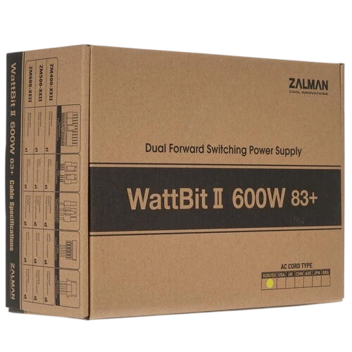 Блок питания Zalman 600W Wattbit II (ZM600-XEII) документация, комплект крепежа