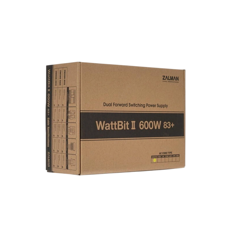 Блок питания Zalman 600W Wattbit II (ZM600-XEII) документация, комплект крепежа