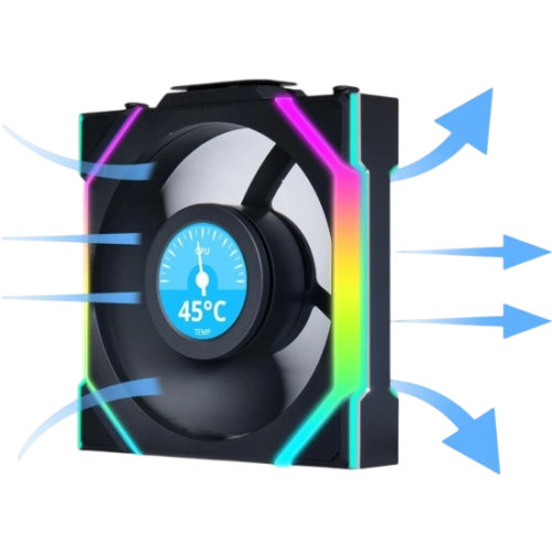 Вентилятор для корпуса Lian Li UNI FAN SL WIRELESS LCD 120 12SLLCD1W1B ARGB Black (G99.12SLLCD1W1B.R0) документация, набор кабелей