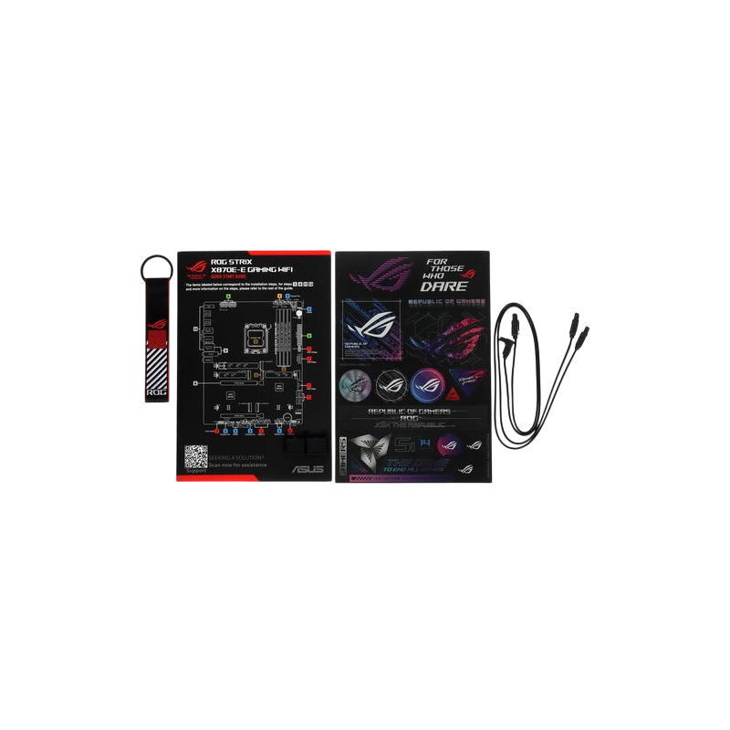 Материнская плата ASUS ROG STRIX X870E-E GAMING WIFI (90MB1IB0-M0EAY0) 2 x кабель SATA, антенна WiFi, брелок, комплект наклеек, стяжки для кабелей