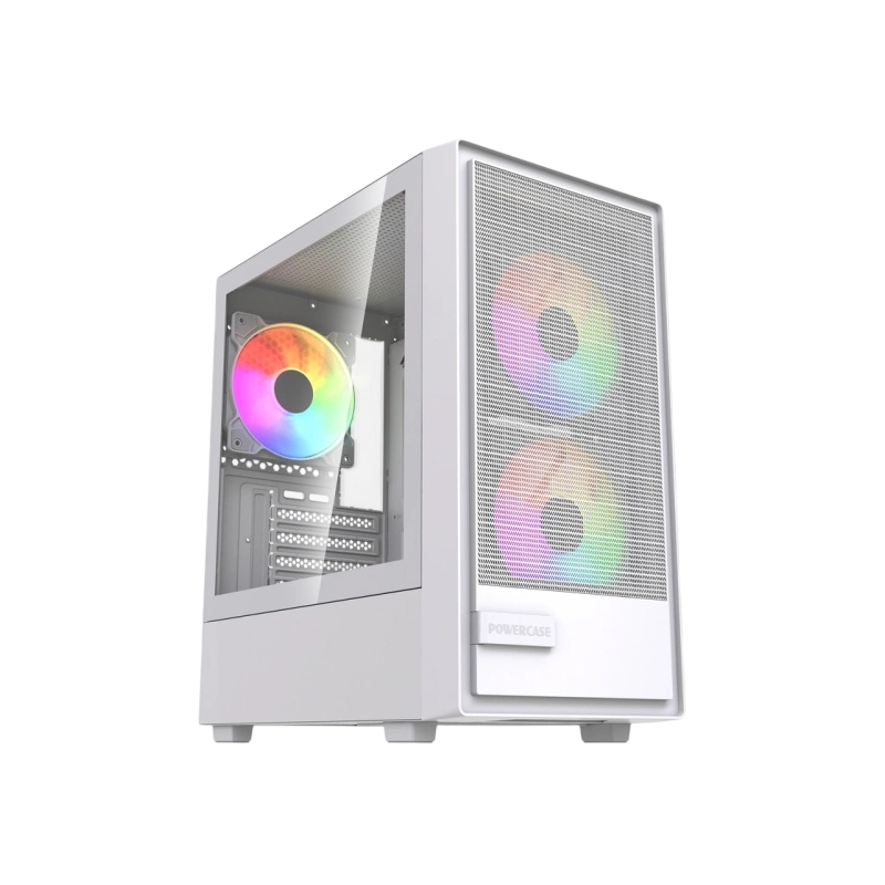 Компьютерный корпус Powercase Mistral SM02 TG ARGB White (CMMSM02W-A3)