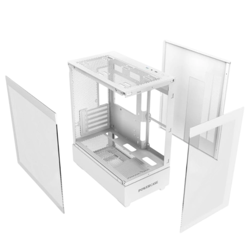 Компьютерный корпус Powercase VISION Micro M TG White (CVMMW-L0)