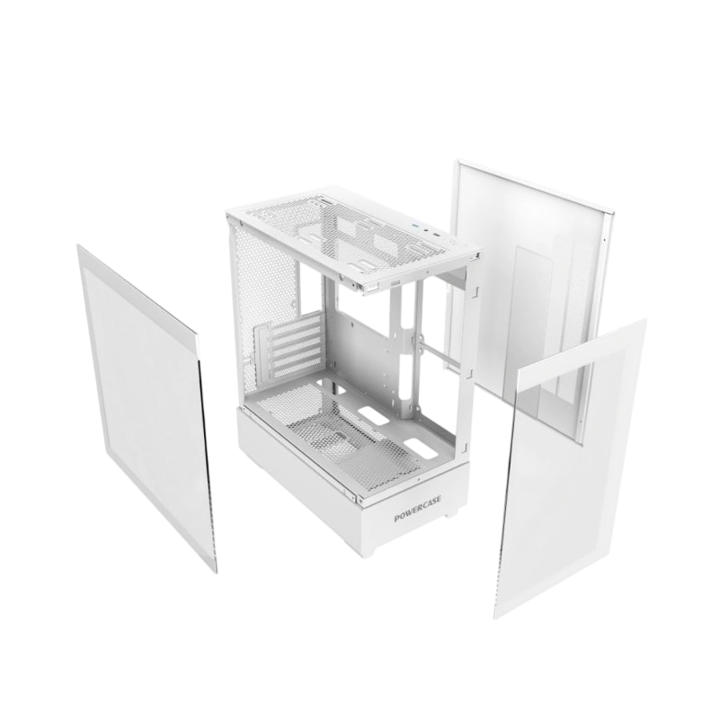 Компьютерный корпус Powercase VISION Micro M TG White (CVMMW-L0)