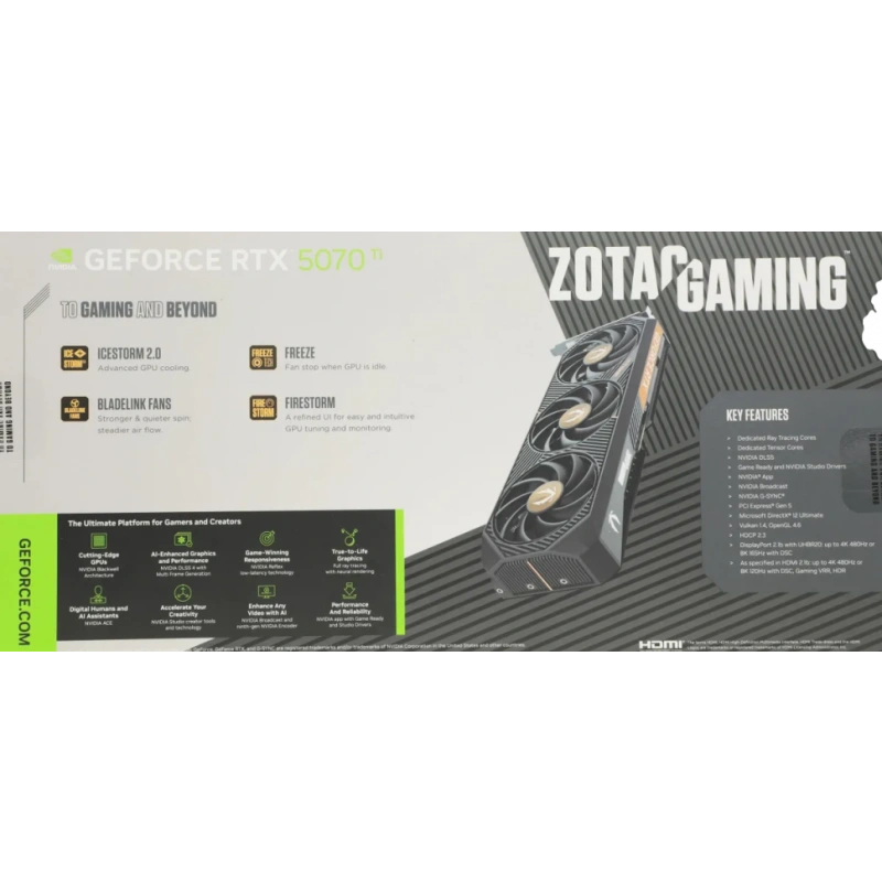 Видеокарта ZOTAC (ZT-B50710J3-10P) GeForce RTX 5070 Ti 16GB SOLID SFF OC